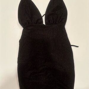 Elegant Black Backless Evening Dress